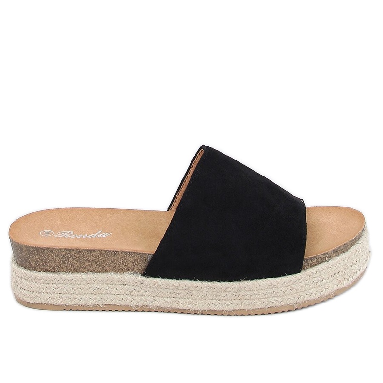 Black espadrilles slippers 10-215 Black