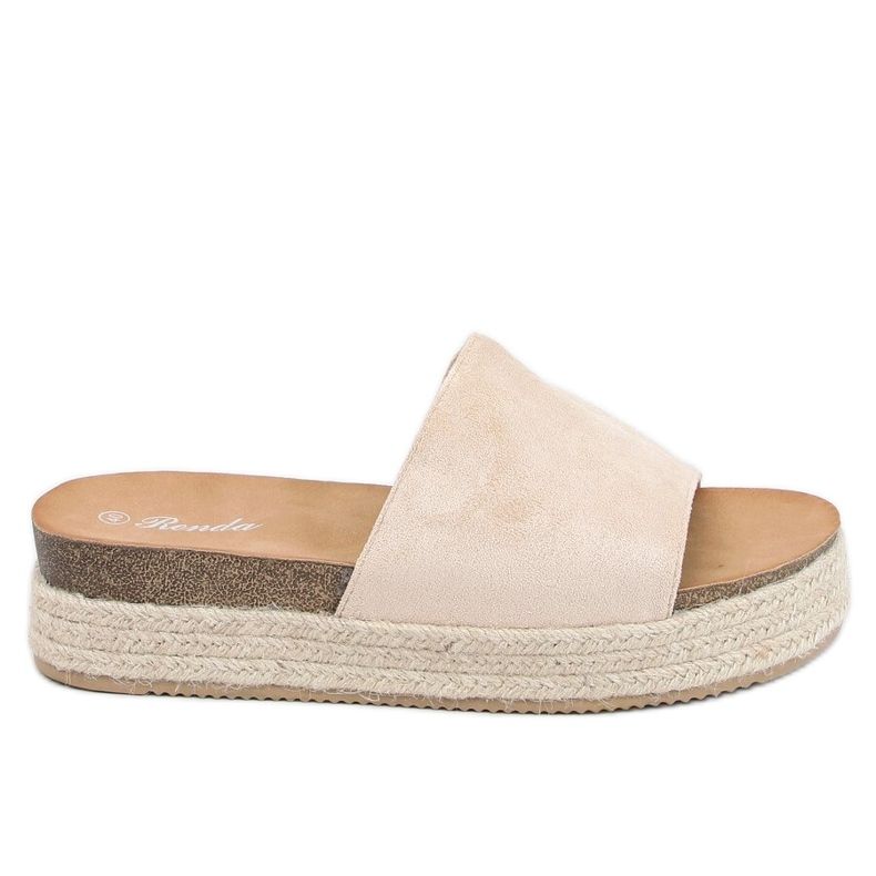 Beige espadrilles slippers 10-215 Beige