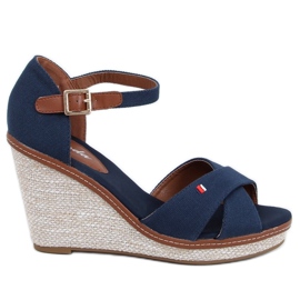 Wedge sandals BL-70 Navy navy blue