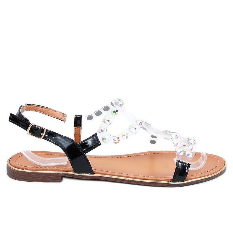 Black sandals with a silicone strap 1BP-0050 Black