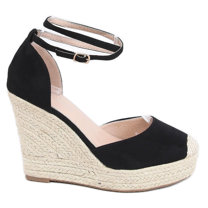 Black Espadrilles on a wedge heel 3010 Black