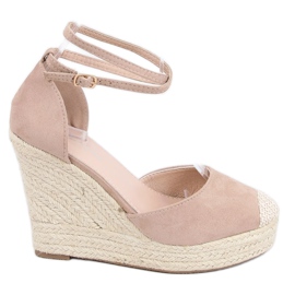 Espadrilles on a beige wedge 3010 Beige