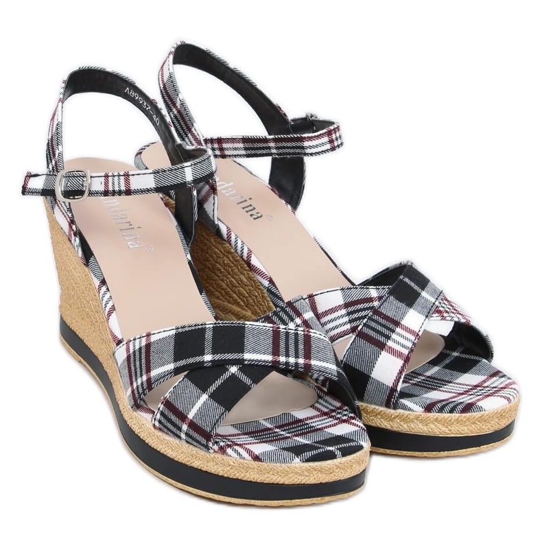 Black Checked black sandals A89937 Black