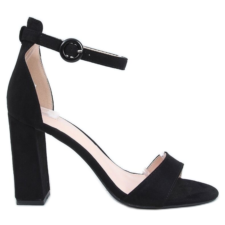 Black high-heeled sandals A12-06 Black