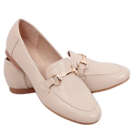 Ladies' beige loafers T392 Beige