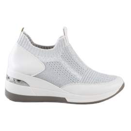 ARTIKER Wedge Slip-On Sneakers white silver grey
