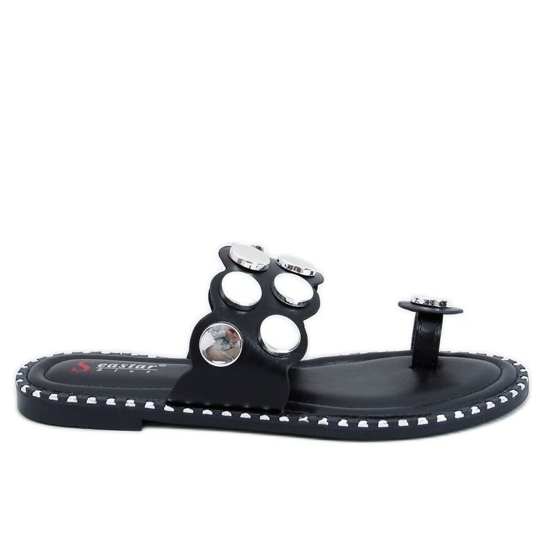 Black SK78P Black flip-flops silver