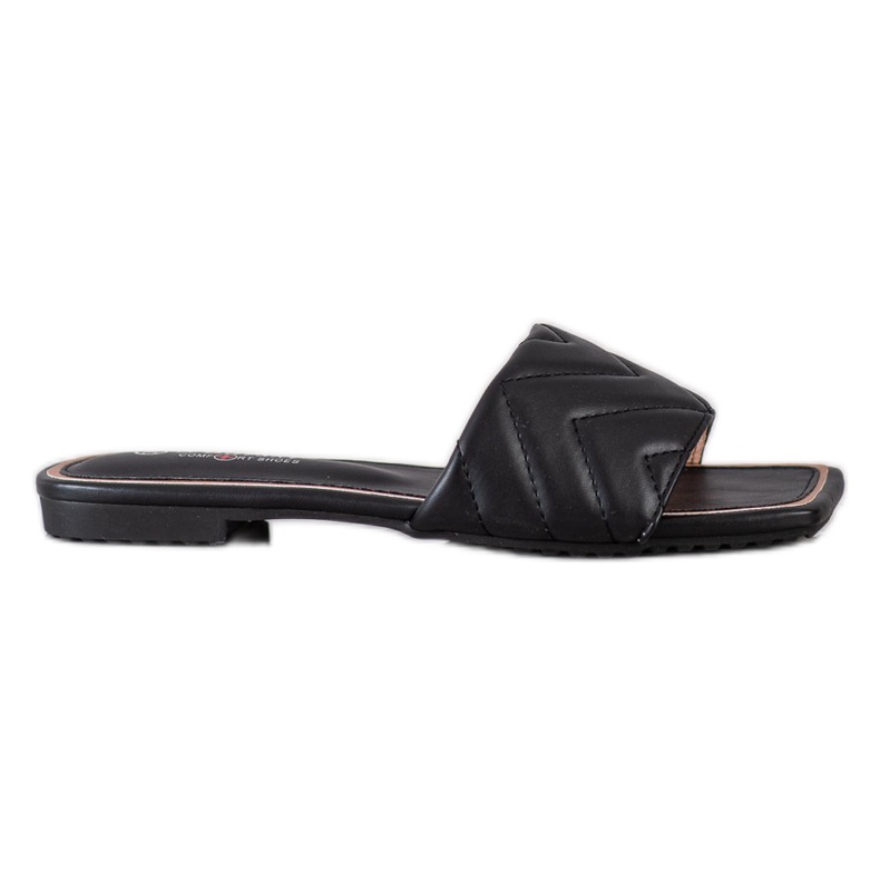 S. BARSKI Quilted S.BARSKI slippers black