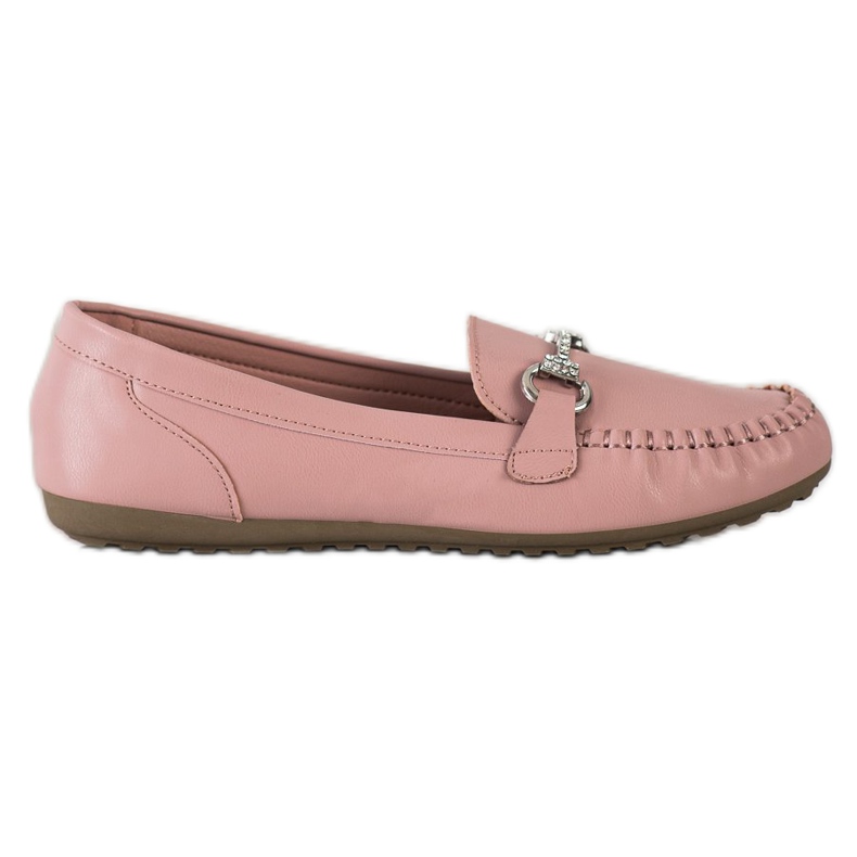 Queentina Elegant Loafers With Cubic Zirconia pink