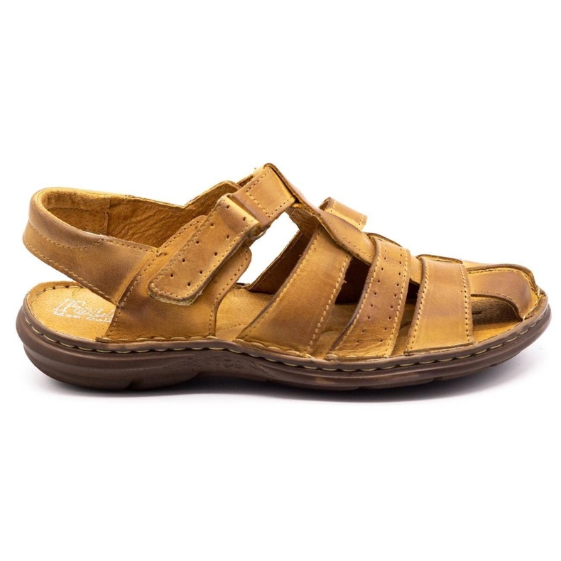 Polbut Men's leather sandals 211 beige
