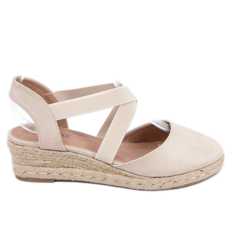 Espadrilles on a low wedge beige 9R65 Beige