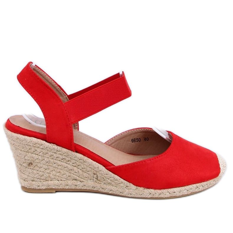Red Espadrilles on wedges, red 9R50 Red