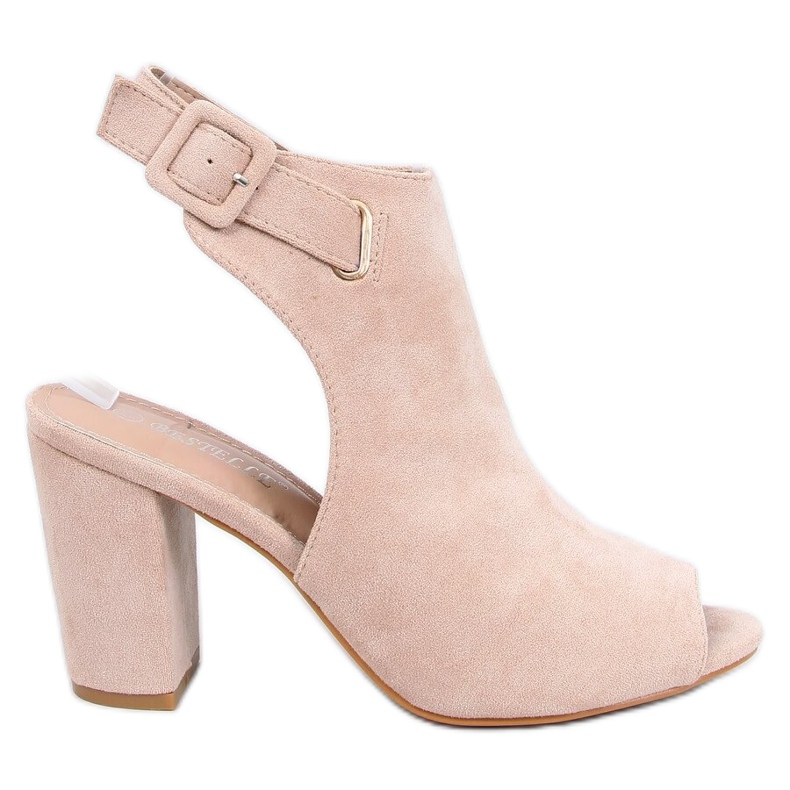 Beige high-heeled sandals 100-1001 SA-2 Nude