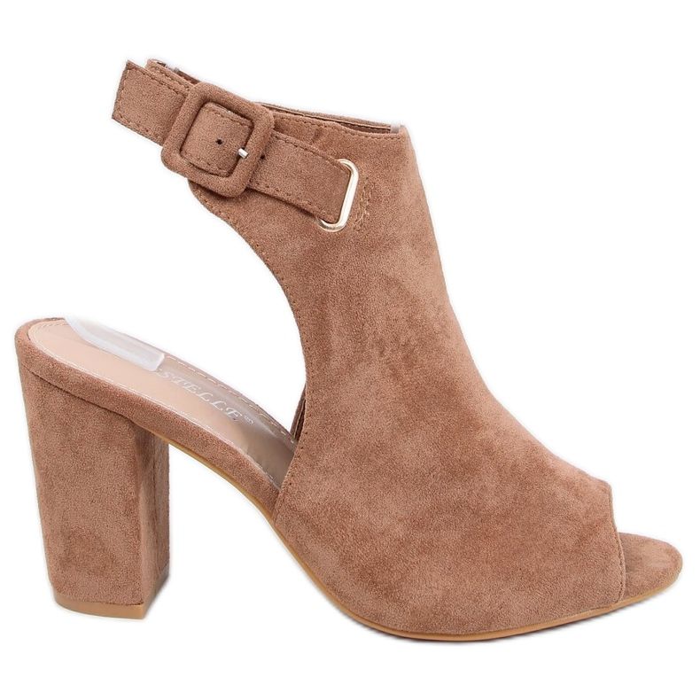 Sandals high heels camel 100-1001 SA-2 Camel brown multicolored