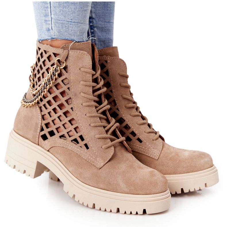 Openwork Boots Workery Lewski Shoes 3030-0 Sand brown