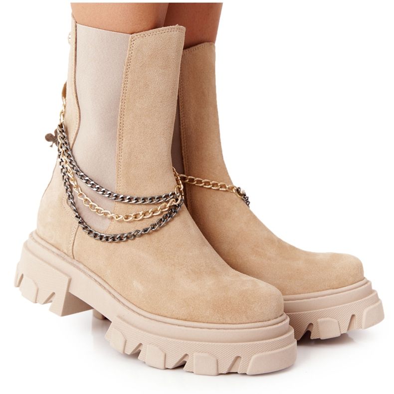 Suede Sztyblety Workery Lewski Shoes 2998-0 Sand beige multicolored Suede Sztyblety Workery Lewski Shoes 2998-0 Sand beige multicolored