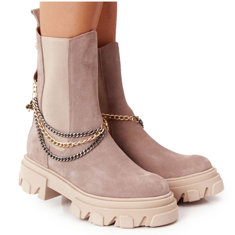 Suede Chelsea Boots Workery Lewski Shoes 2998-0 Beige