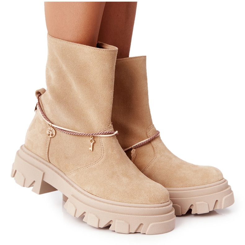 Suede Boots Workery Lewski Shoes 3006-0 Sand beige multicolored