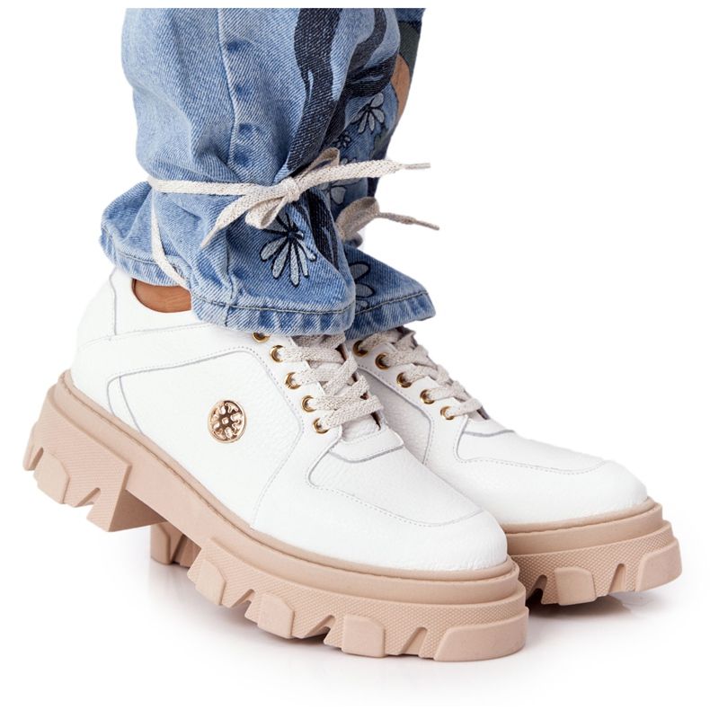 Leather Oxfords Lewski Shoes 3011-0 White