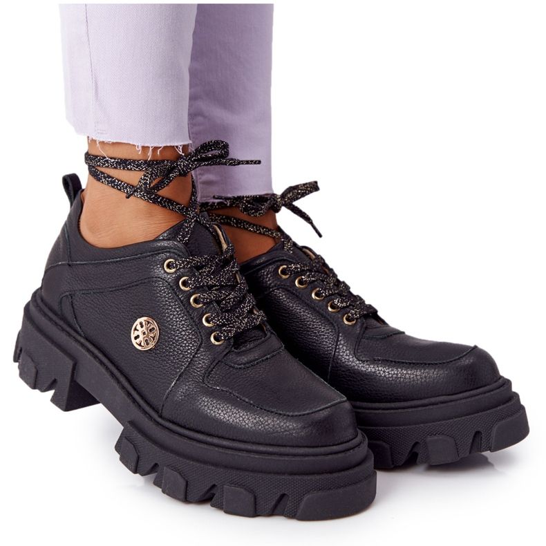 Leather Oxfords Lewski Shoes 3011-0 Black