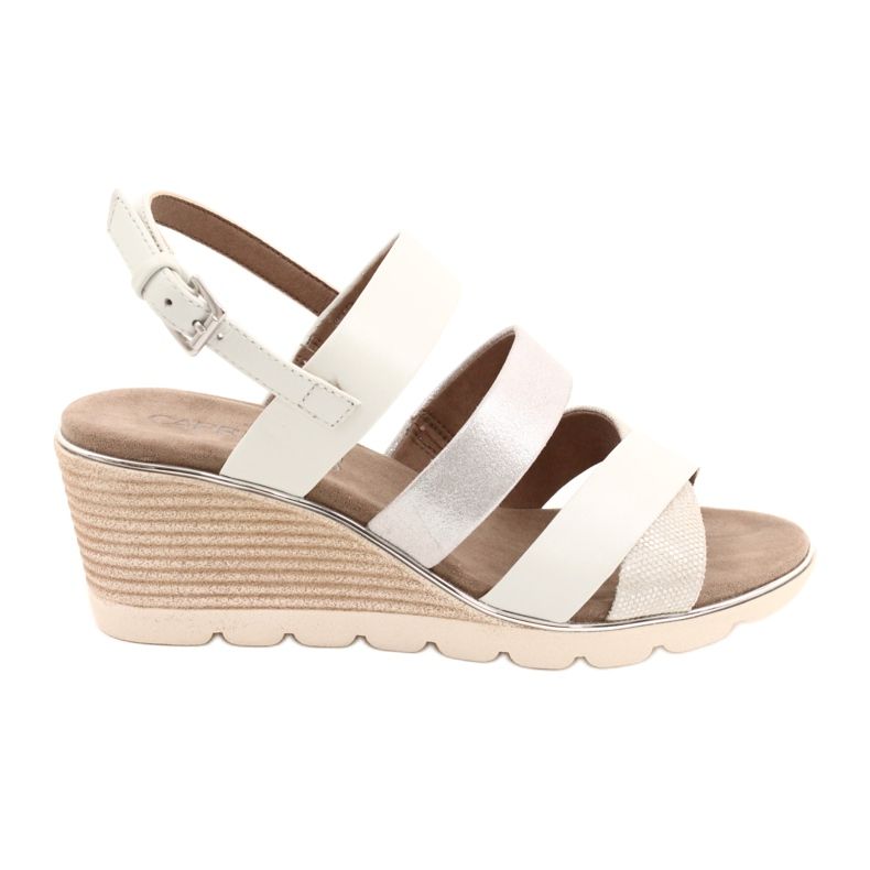 Women's leather sandals Silver Caprice 9-28708-26