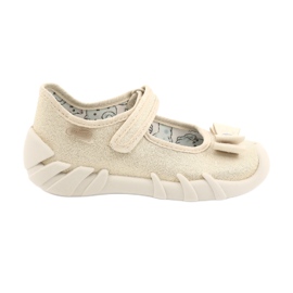Befado children's slippers with a bow 109p206 gold golden