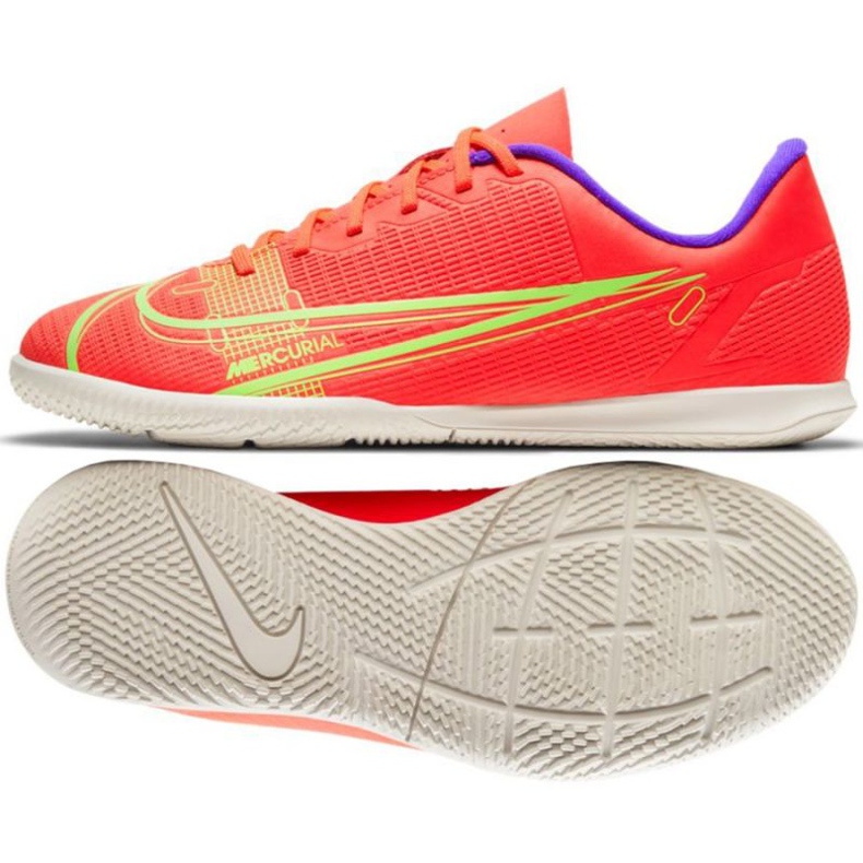 Nike Mercurial Vapor 14 Club Ic Jr CV0826 600 football shoe multicolored oranges and reds