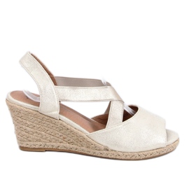 Sandals espadrilles on wedges gold 9R38 Gold golden