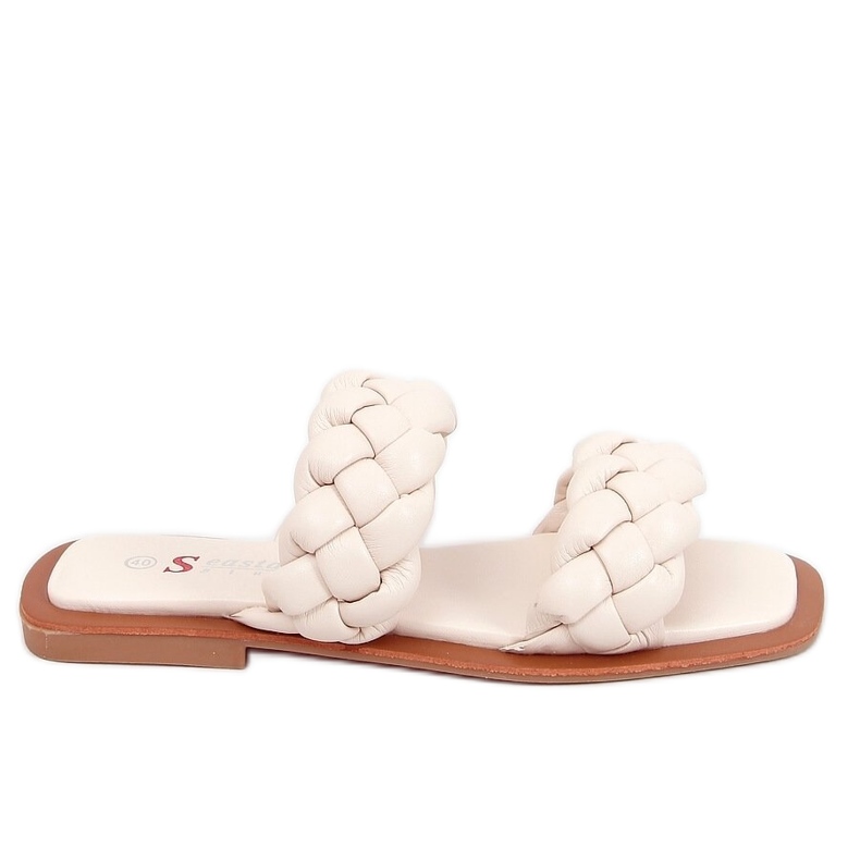 Slippers with braided stripes JH200 Beige Slippers with braided stripes JH200 Beige