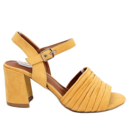 High-heeled sandals honey 1L-19267 Yellow