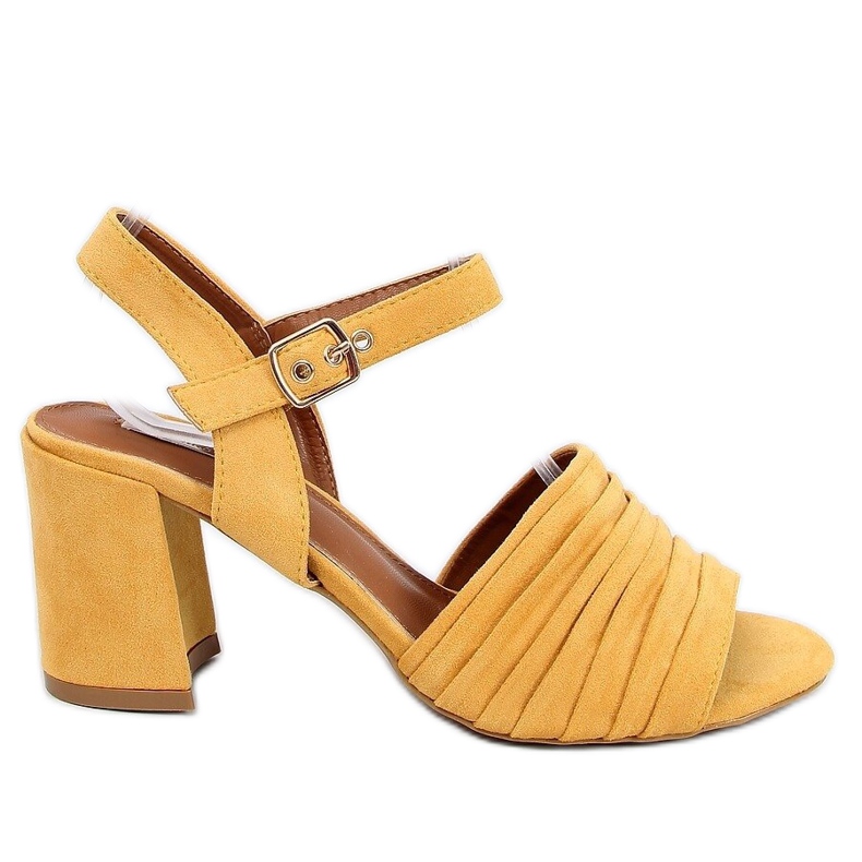 High-heeled sandals honey 1L-19267 Yellow