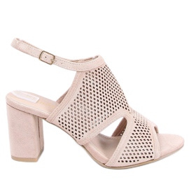 Beige high-heeled sandals F1877 Beige