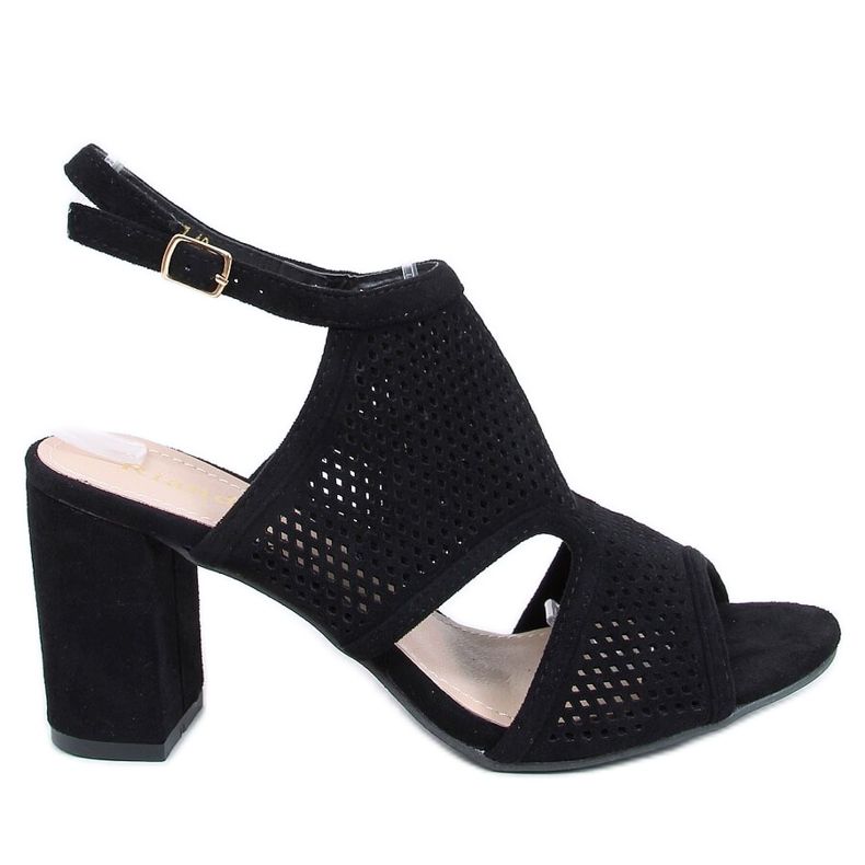 Black high-heeled sandals F1877 Black