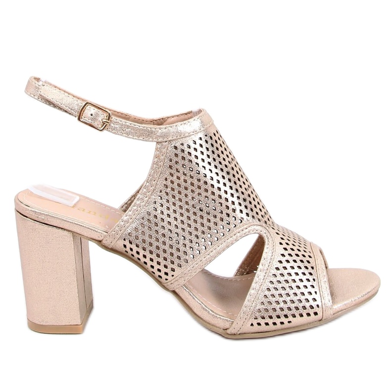 Gold high-heeled sandals F1877 Gold golden