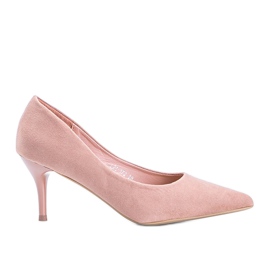 Pink pumps on a stiletto heel made of eco-suede Anissa
