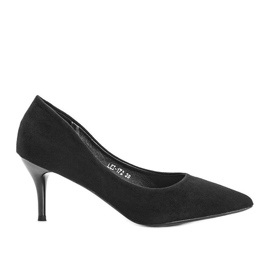 Black pumps on a stiletto heel made of eco-suede Anissa
