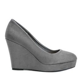BM Gray eco-suede pumps on the wedge Karilla grey BM Gray eco-suede pumps on the wedge Karilla grey