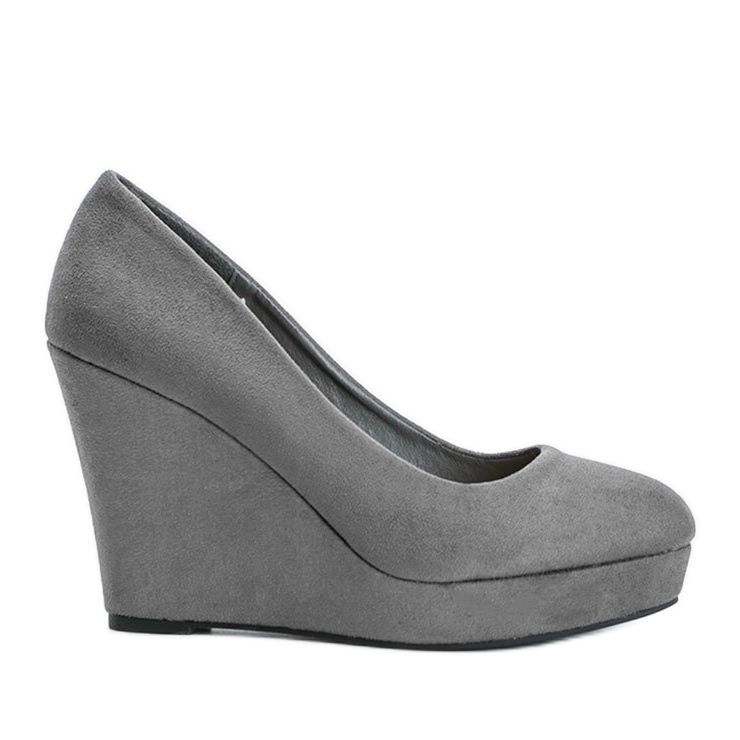 BM Gray eco-suede pumps on the wedge Karilla grey BM Gray eco-suede pumps on the wedge Karilla grey