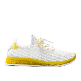 Marley white and yellow slip-on shoes