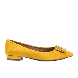 Mustard flat-heeled ballerinas from Lisbeth yellow Mustard flat-heeled ballerinas from Lisbeth yellow