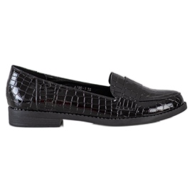 SHELOVET Black lacquered loafers