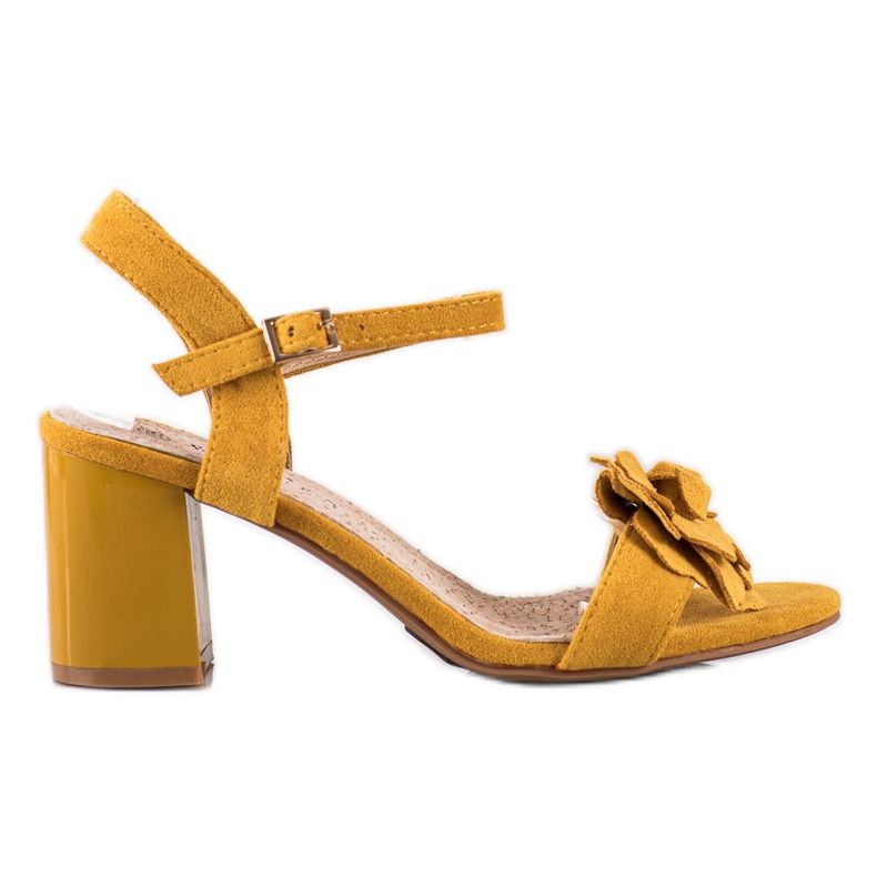 S. BARSKI Sandals With Flower S.BARSKI. yellow