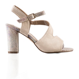 S. BARSKI Sandals With Decorative Heel S.BARSKI beige