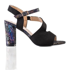 S. BARSKI Sandals With Decorative Heel S.BARSKI black S. BARSKI Sandals With Decorative Heel S.BARSKI black