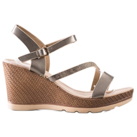 Sabatina Silver Sandals On Wedge beige