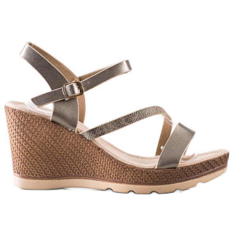 Sabatina Silver Sandals On Wedge beige