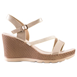 Sabatina Golden Sandals On Wedge