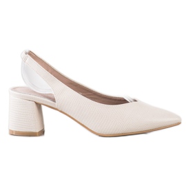 Goodin Stylish pumps with an exposed heel beige Goodin Stylish pumps with an exposed heel beige