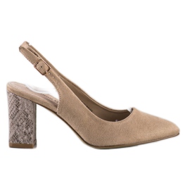 Goodin Suede Pumps With A Covered Heel beige Goodin Suede Pumps With A Covered Heel beige