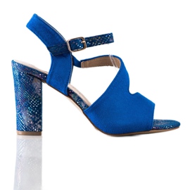 S. BARSKI Sandals With Decorative Heel S.BARSKI blue